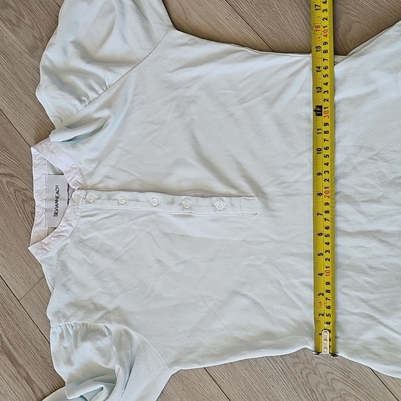 Sylvian Heach Vintage-Inspired Mint Green Puff Sleeve Shift Dress - Picture 8 of 14